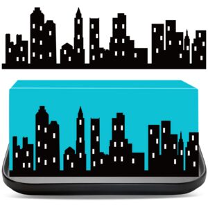 4 Pieces City Cake Border Decoration Toppers Stick On or Lay On Building Images Lighted City Backdrop for Cakes Wrap Desserts Birthday Party Decorating Supplies