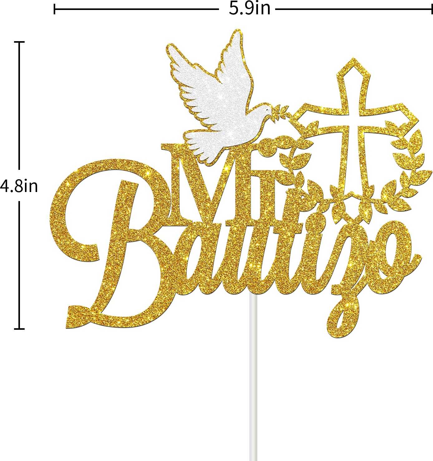 Halawawa Mi Bautizo Cake Topper - Spanish My Bapstim, First Holy Communion Decoration Cake Topper - Baby Shower/Baptism/Communion/Baby 1st Birthday Party Cake Decors