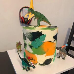 Dinosaur Cake Toppers with Dinosaur Eggs Leaves Trees Cake Decorations for Birthday Party Dinosaur Theme Party