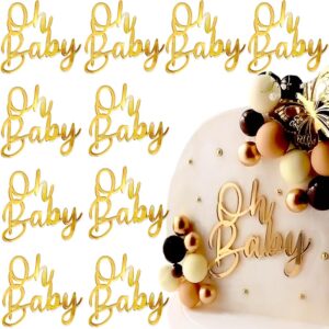 Oh Baby Cake Topper Mirror Gold Acrylic Cake Topper Oh Baby Sign Cake Toppers Oh Baby Baby Shower Decorations Cake Decorating Supplies Kit Boys Girls Birthday Cake Decorations Birthday Party Supplies