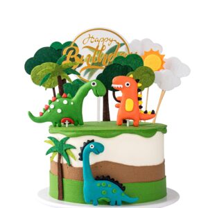 13PCS 3D Dinosaur Cake Topper Cupcake Topper Cake Decorations for kids Birthday Baby Showr Party Supplies