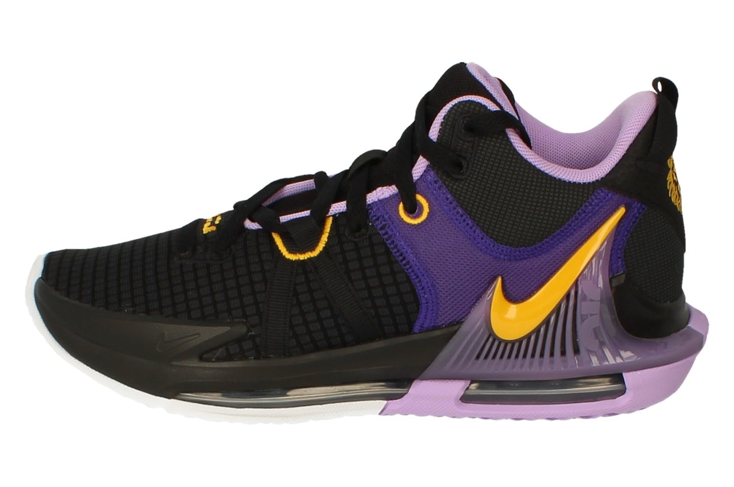 Nike Men's Lebron Witness 7 Basketball Shoe, Black/University Gold-Lilac, 11 M US