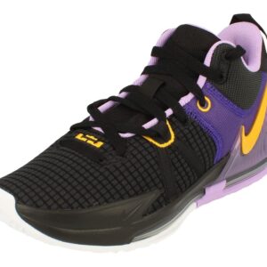 Nike Men's Lebron Witness 7 Basketball Shoe, Black/University Gold-Lilac, 11 M US