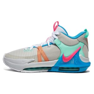 nike lebron witness vii (big kid) grey fog/hyper pink/cobblestone 6 big kid m