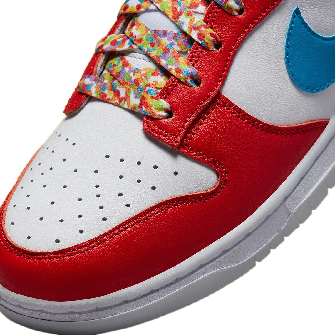 Nike Mens Dunk Low DH8009 600''Lebron James - Fruity Pebbles - Size 11, White/Red/Blue/Yellow