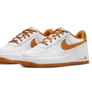 Nike Air Force 1 GS White/Desert Ochre Size 5 5 Big Kid