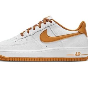 Nike Air Force 1 GS White/Desert Ochre Size 5 5 Big Kid