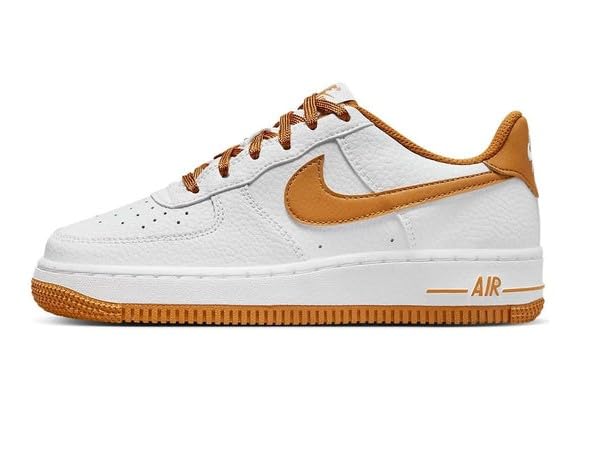 Nike Air Force 1 GS White/Desert Ochre Size 5 5 Big Kid