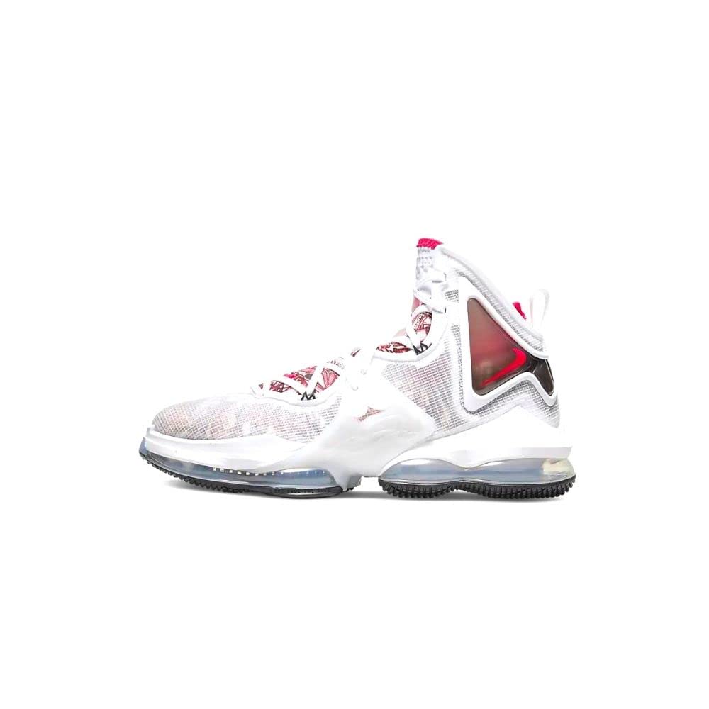 Nike Mens Lebron XIX Running Shoe, WHITE/UNIVERSITY RED-BLACK, 10 UK (11 US)