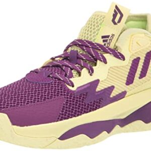 adidas Unisex Dame 8 Basketball Shoe, Yellow Tint/Glory Purple/Signal Green, 11.5 US Men