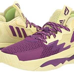 adidas Unisex Dame 8 Basketball Shoe, Yellow Tint/Glory Purple/Signal Green, 11.5 US Men