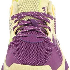 adidas Unisex Dame 8 Basketball Shoe, Yellow Tint/Glory Purple/Signal Green, 11.5 US Men