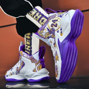 Ucilxi New wear-Resistant high top Basketball Shoes White Purple