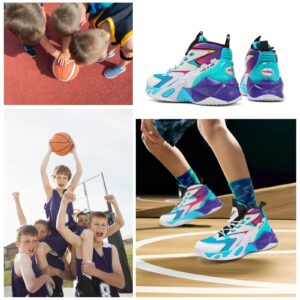 VITUOFLY Kids Basketball Shoes Boys Basketball Culture Sneakers Girls Mid Top School Training Shoes Non-slip Outdoor Sports Shoes Boys Running Shoes Little Kid Size 12.5