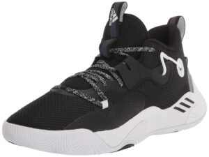 adidas unisex harden stepback 3 basketball shoe, core black/white/core black, 7.5 us men