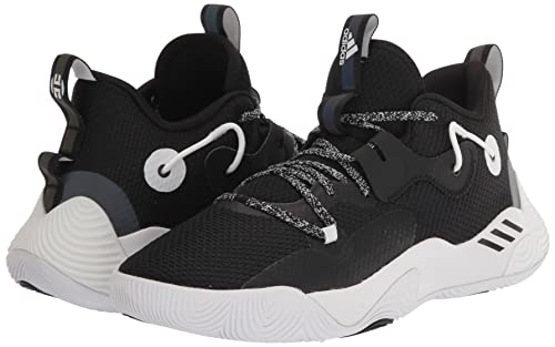 adidas Unisex Harden Stepback 3 Basketball Shoe, Core Black/White/Core Black, 7.5 US Men