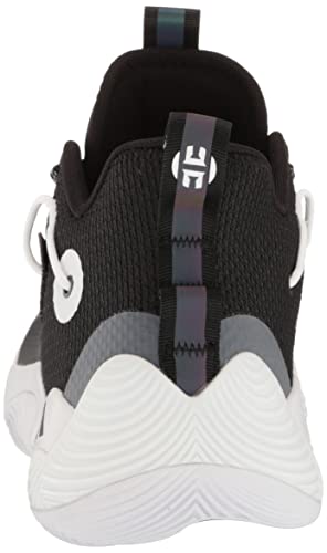 adidas Unisex Harden Stepback 3 Basketball Shoe, Core Black/White/Core Black, 7.5 US Men