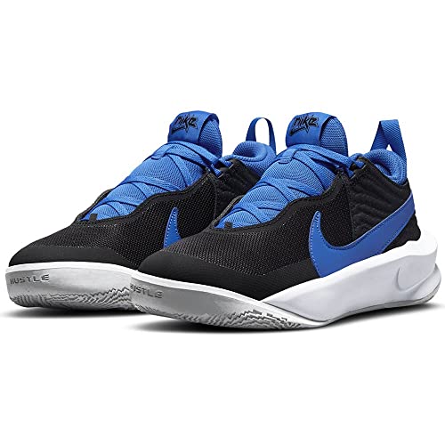 Nike Kid's Team Hustle D10 GS Basketball Shoe, Black/Game Royal-photon Dust, 7 Big Kid