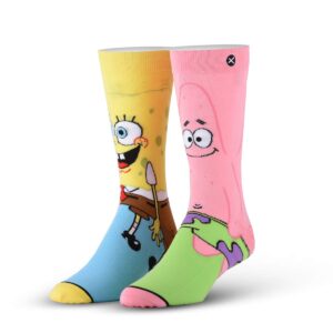 Odd Sox, SpongeBob and Patrick, Novelty Crew Socks, Crazy Fun Graphic Silly 90s