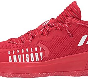 adidas Unisex Dame 7 Extply Basketball Shoe, Scarlet/White/Silver Metallic, 8 US Men