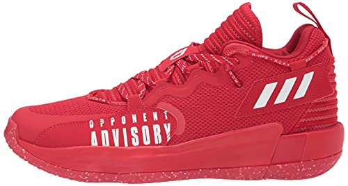 adidas Unisex Dame 7 Extply Basketball Shoe, Scarlet/White/Silver Metallic, 8 US Men