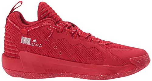 adidas Unisex Dame 7 Extply Basketball Shoe, Scarlet/White/Silver Metallic, 8 US Men