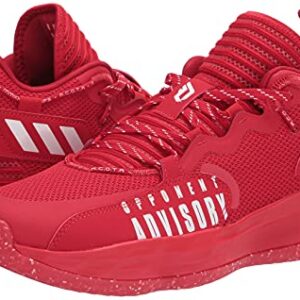 adidas Unisex Dame 7 Extply Basketball Shoe, Scarlet/White/Silver Metallic, 8 US Men