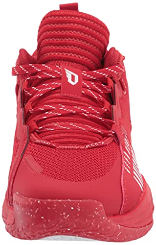 adidas Unisex Dame 7 Extply Basketball Shoe, Scarlet/White/Silver Metallic, 8 US Men