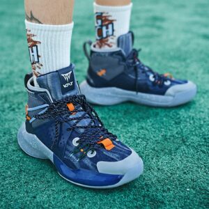 Dilchasp Men's High Top Basketball Shoes Fashion Running Sneakers Non Slip Training Athletic Shoes Navy Size 7