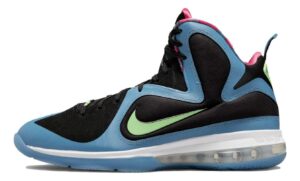 nike lebron ix black/lime glow/dutch blue/fusion red 7.5 d (m)