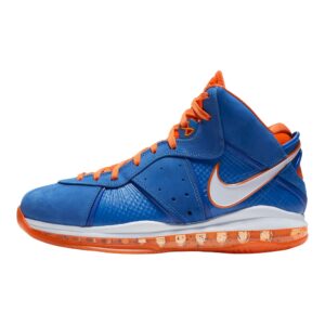 nike lebron viii qs varsity royal/white/orange blaze men's 9.5, women's 11 medium