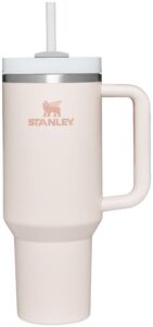 stanley quencher h2.0 flowstate stainless steel vacuum insulated tumbler with lid and straw for water, iced tea or coffee, smoothie and more, rose quartz, 40 oz / 1.18 l