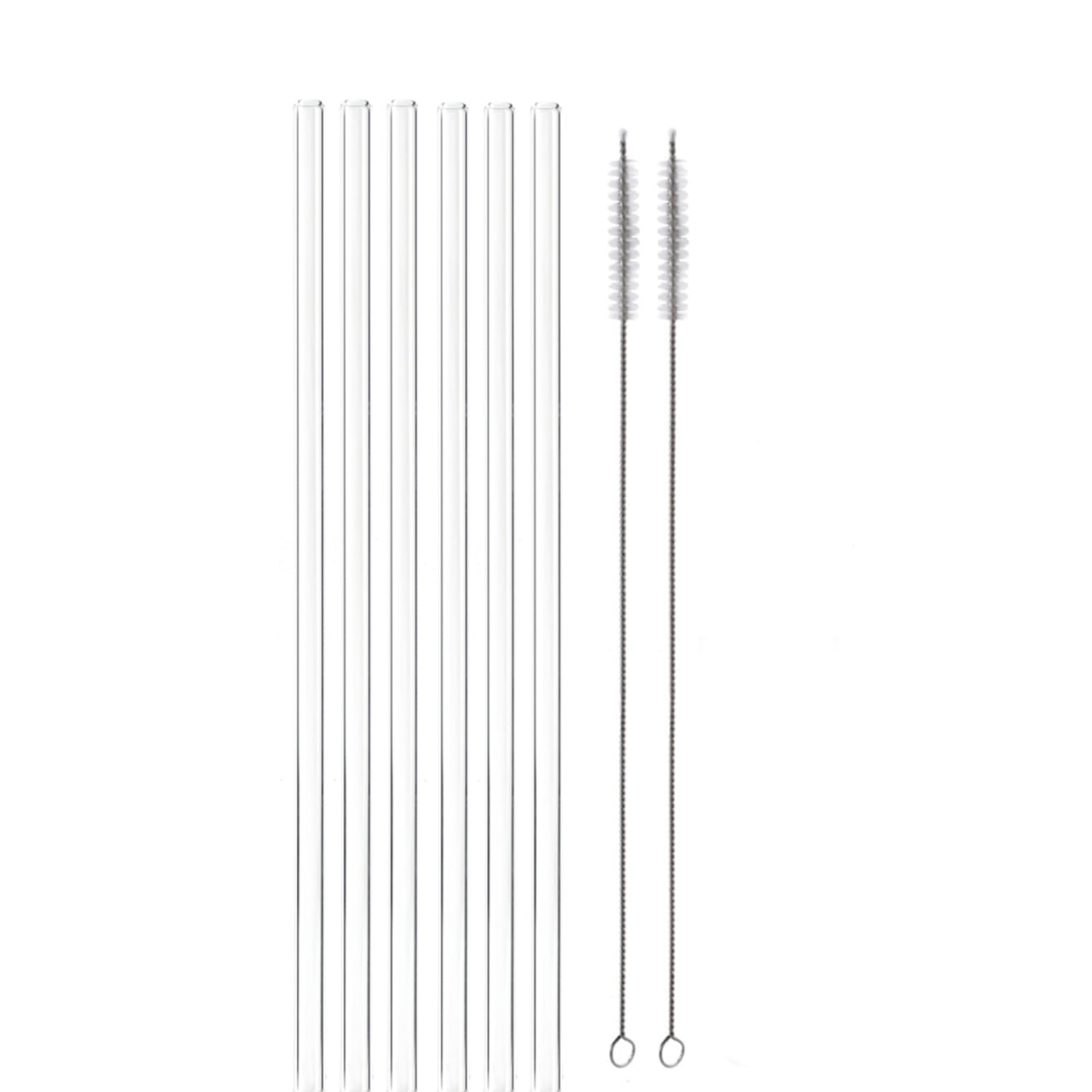 6 Pack Replacement Straws for Stanley 30oz 40 oz Cup Tumbler，Reusable Extra Long Silicone Straws with Cleaning Brush, Compatible with Stanley Quencher H2.0 Flowstate Tumbler(12.2 inch Long,Clear)