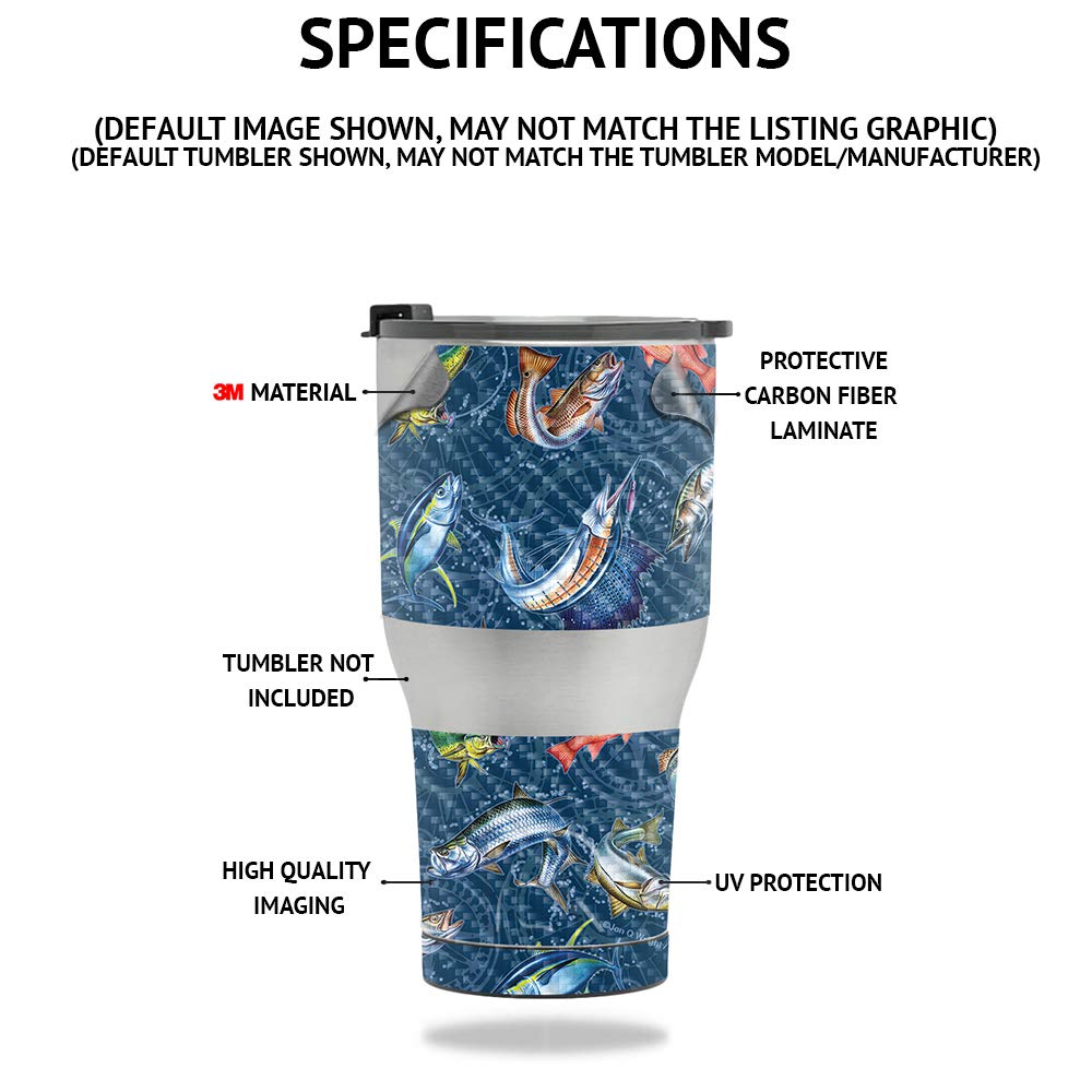 MightySkins Carbon Fiber Skin Compatible with Stanley The Quencher H2.0 FlowState 40 Oz Tumbler - Crazy Tikis | Protective, Durable Textured Carbon Fiber Finish | Easy to Apply