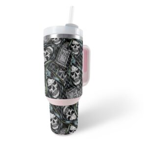 mightyskins skin compatible with stanley the quencher h2.0 flowstate 40 oz tumbler - puppy fall | protective, durable, and unique vinyl decal wrap cover | easy to apply, remove, and change styles