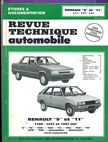 Revue technique automobile - Renault 9 et 11 - 1.1 l - 1.2 l - 1.4 l (avec complément étude carrosserie)