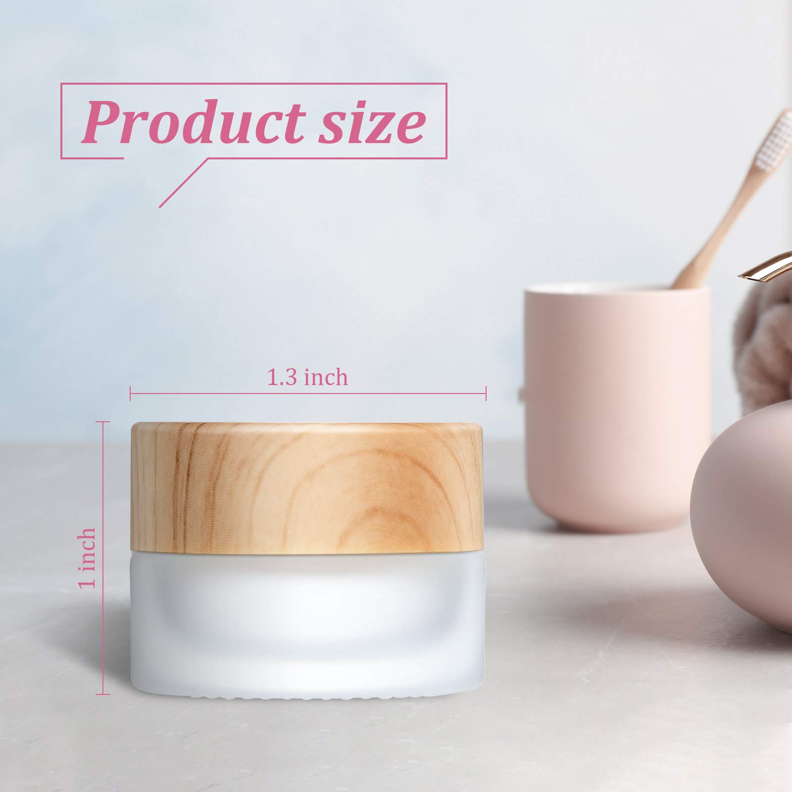 Glass Cosmetic Containers Empty Sample Jars with Leak Proof Lids Makeup Sample Containers for Lotion Cream Cosmetic (10 Pieces,5 Gram)