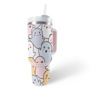 mightyskins skin compatible with stanley the quencher h2.0 flowstate 40 oz tumbler - puppy fall | protective, durable, and unique vinyl decal wrap cover | easy to apply, remove, and change styles