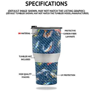 MightySkins Carbon Fiber Skin Compatible with Stanley The Quencher H2.0 FlowState 40 Oz Tumbler - Prismatic Butterflies | Protective, Durable Textured Carbon Fiber Finish | Easy to Apply