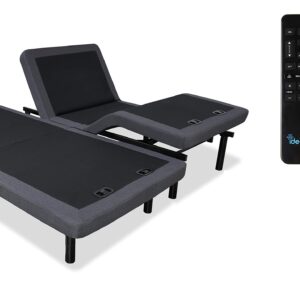 iDealBed 4i Custom Adjustable Bed Base, Wireless, Massage, Dual USB Charge, Nightlight, Zero-Gravity, Anti-Snore, Memory Pre-Sets, Split Queen