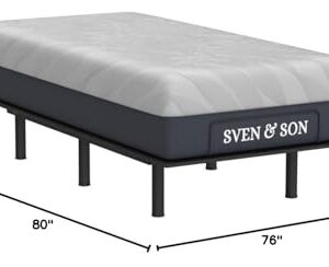 Sven & Son Essential Adjustable Bed Base (Frame) + 14 inch Hybrid Spring Matt (Medium Soft), Easy Assembly, Head and Foot Lift, Memory Positions, Zero Gravity, Wireless Remote - Split King