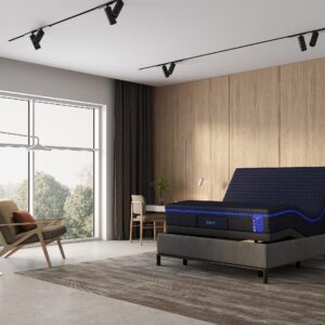 iDealBed S4 Nebula Luxury Hybrid Mattress + 4i Custom Adjustable Bed Sleep System, Comfort, Cooling & Support, Advanced Silent Operation, Massage (Medium Firm, Queen)