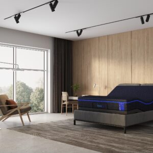 iDealBed S4 Nebula Luxury Hybrid Mattress + 4i Custom Adjustable Bed Sleep System, Comfort, Cooling & Support, Advanced Silent Operation, Massage (Medium Firm, Queen)