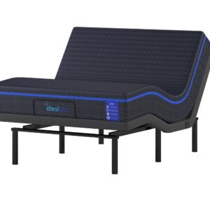 iDealBed S4 Nebula Luxury Hybrid Mattress + 4i Custom Adjustable Bed Sleep System, Comfort, Cooling & Support, Advanced Silent Operation, Massage (Medium Firm, Queen)