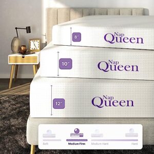 NapQueen Twin-XL Mattress, 12 Inch Charcoal Memory Foam Mattress, Twin-XL Bed Mattress in a Box, CertiPUR-US Certified, Medium Firm, Breathable Soft Fabric Cover