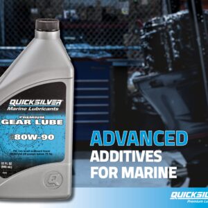 Quicksilver by Mercury Marine 80W-90 Premium Gear Lube, Marine Engine, 32 oz.