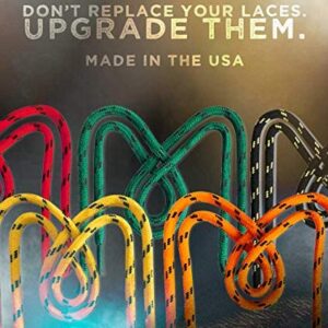 Mercury + Maia Honey Badger Survival Paracord Boot Laces - 7 Strand Nylon Core - Made in USA (Red, 54 inches, 1 Pair)