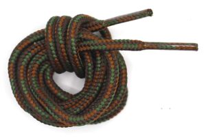 mercury + maia work boot laces - shoe laces for hiking boots - heavy duty bootlaces - usa made (2 pair) (54 inches, chestnut brown/moss)