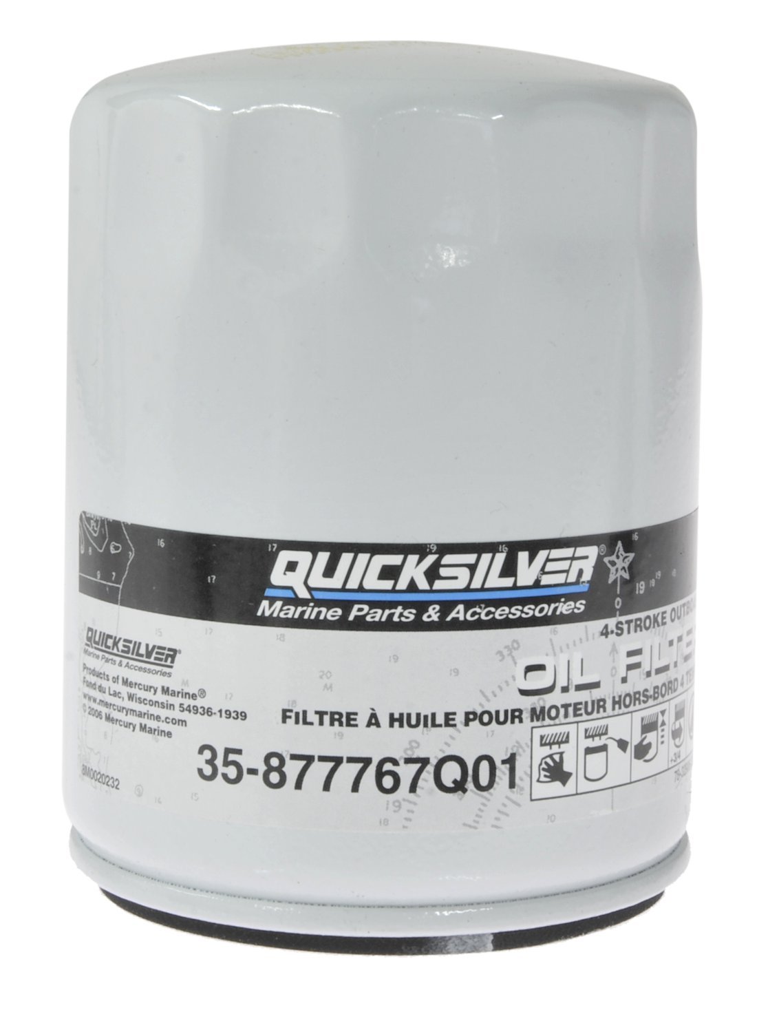 Quicksilver 877767Q01 Oil Filter for Verado in-Line 4-Cylinder 135-200 HP Outboards