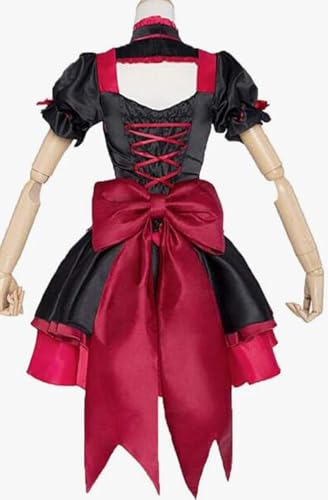 Poetic Walk Anime Womens Dress Kanochi Nite Kaku Rory Mercury Cosplay Costume (X-Large, Black&Red)